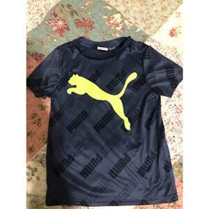 Puma‎ Dark Blue Yellow Neon Puma on Front Size 4T
